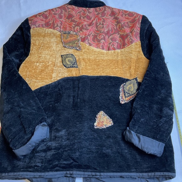 Julia Kim Velour Patchwork Jacket 90s Y2K Lagenlook Fall Soft Normcore - Picture 6 of 6